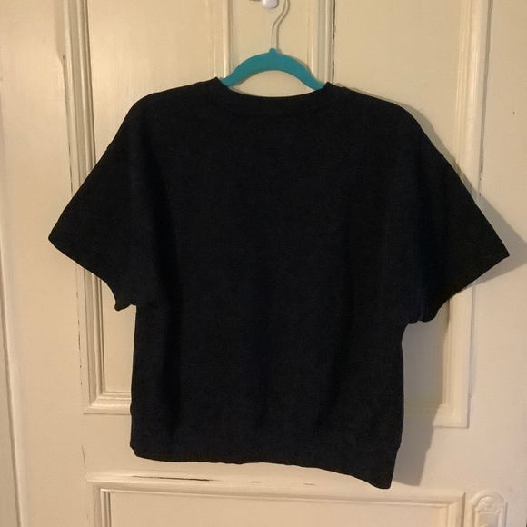 Black Short Sleeve Sweatshirt S NWOT - Picture 2 of 3